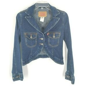 Levi Strauss & Co 2 Button Denim Jacket Tulip Hem